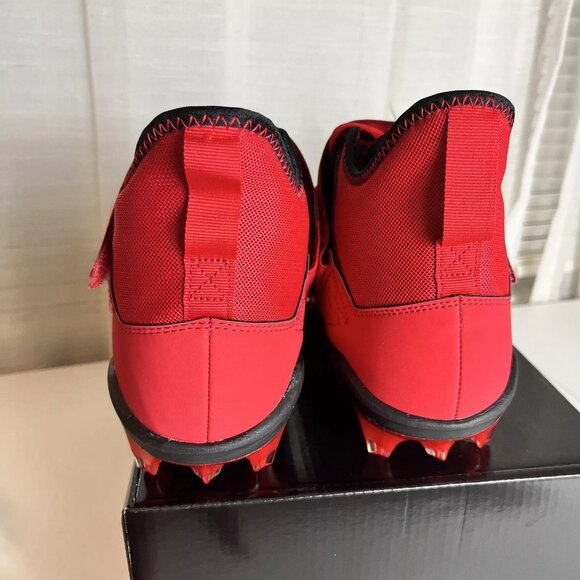 Nike Alpha Menace Pro 2 MID Football Cleats Black/Red BV3945-600 Bred Men Sz 12‎ - Picture 3 of 6